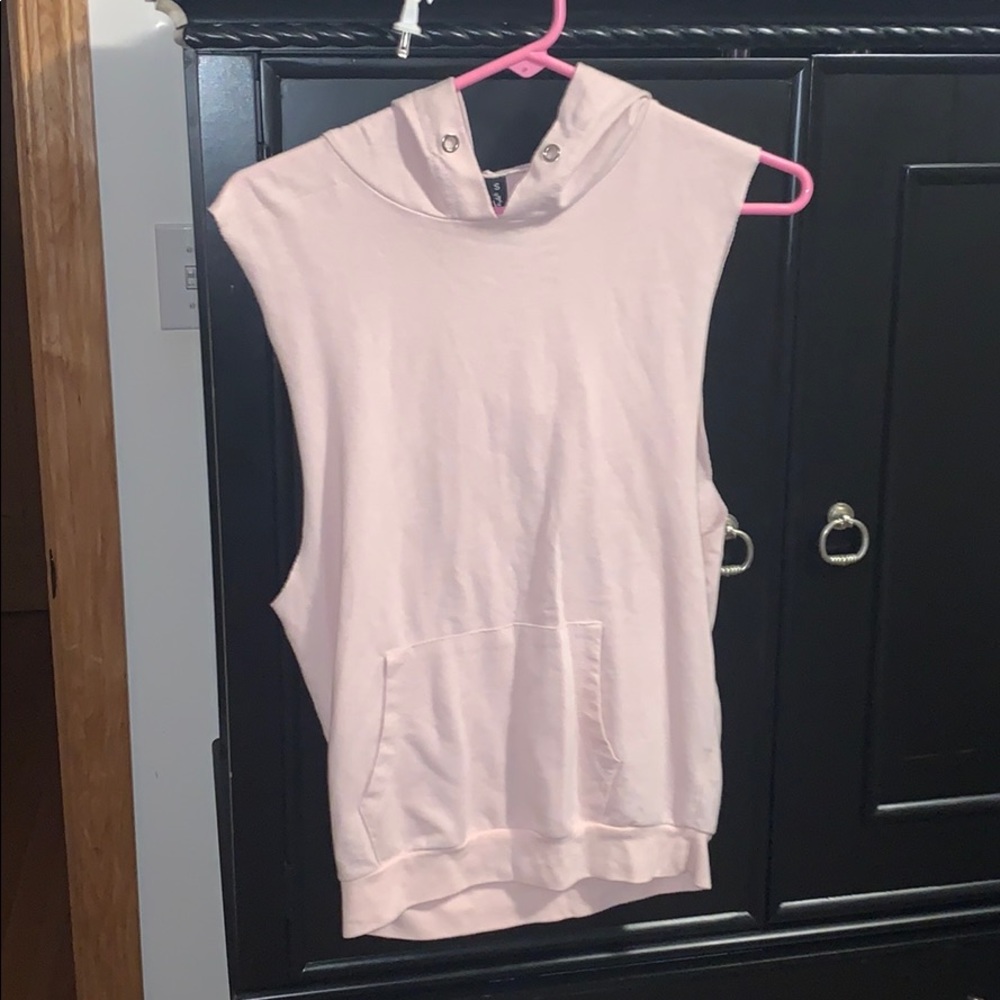 Sleeveless Pink Hoodie